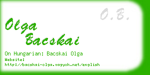 olga bacskai business card